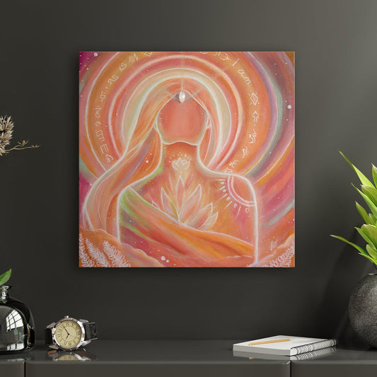Goddess of Light - Original 12x12 with Moonstone